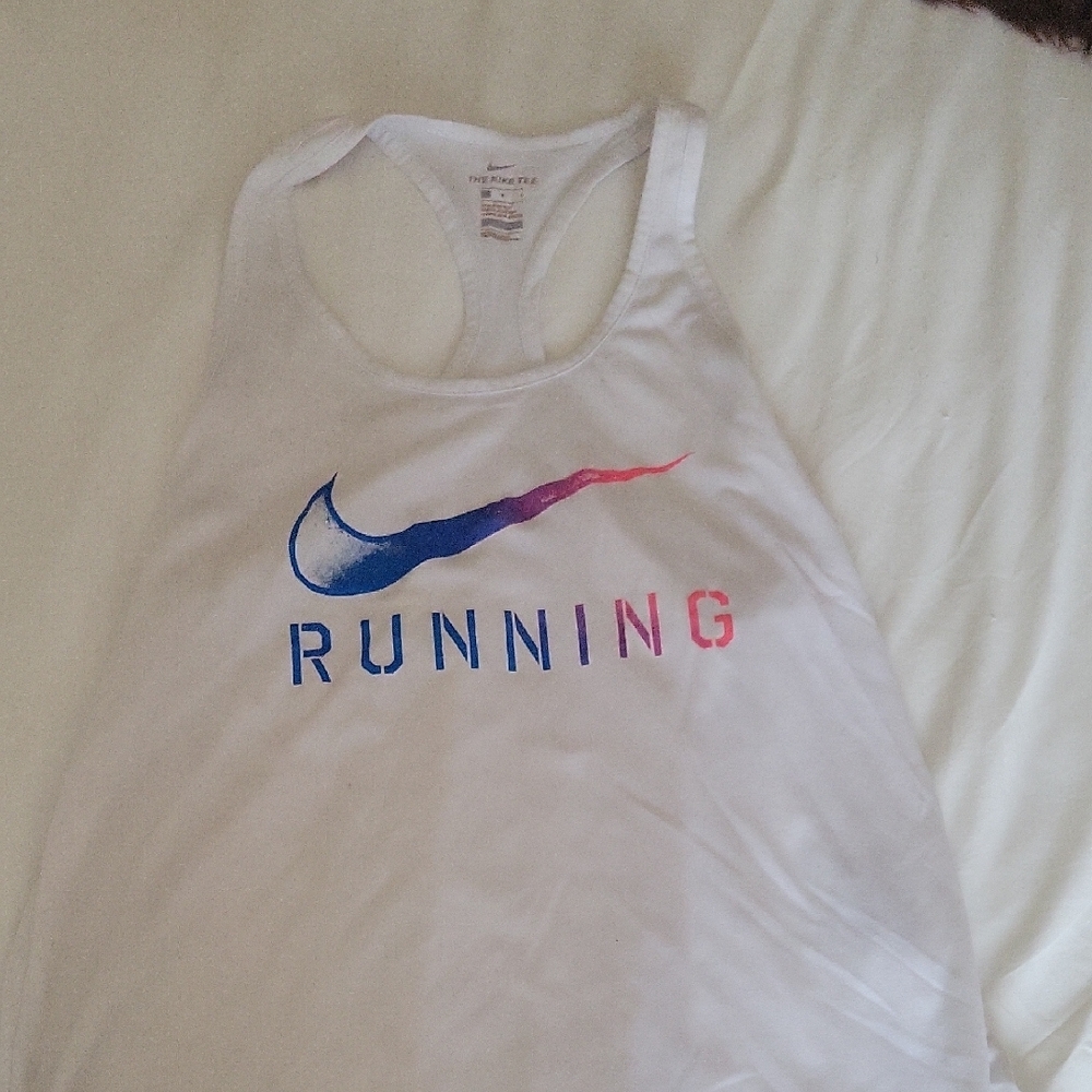 Nike White Running Tank Top